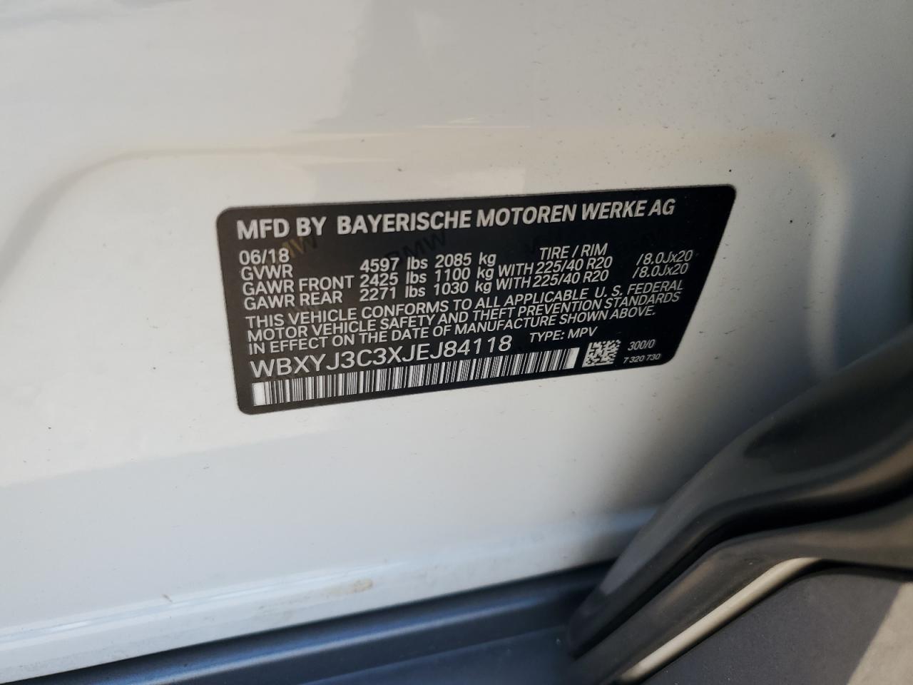 WBXYJ3C3XJEJ84118 2018 BMW X2 Sdrive28I