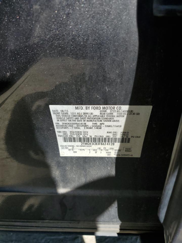 2FMGK5C83FBA14128 2015 Ford Flex Sel