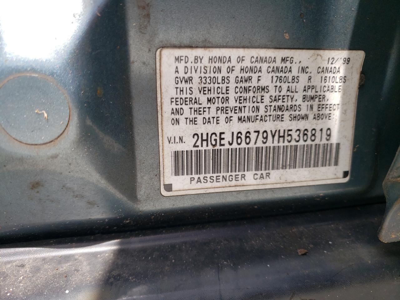 2HGEJ6679YH536819 2000 Honda Civic Lx 2HGEJ6679YH536819 2000 Honda Civic Lx