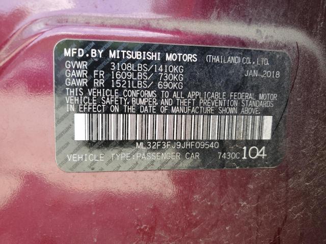 2018 MITSUBISHI MIRAGE G4 - ML32F3FJ9JHF09540