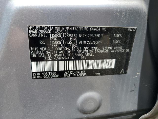 2017 Toyota Rav4 Le VIN: 2T3ZFREV6HW344132 Lot: 61890524