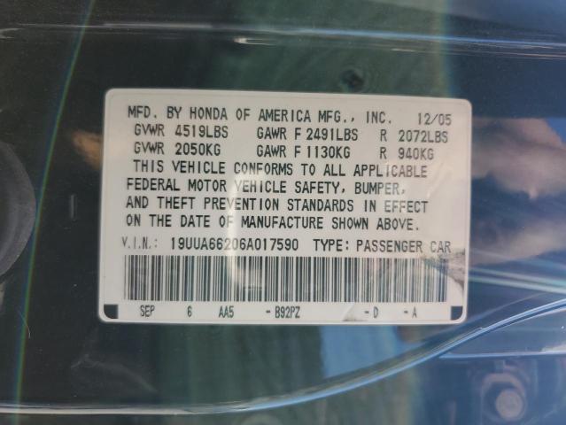 2006 Acura 3.2Tl VIN: 19UUA66206A017590 Lot: 61645354