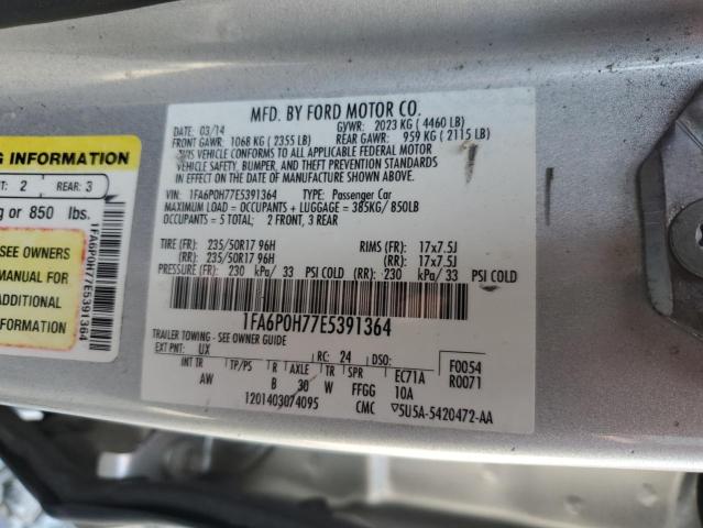 VIN 1FA6P0H77E5391364 2014 Ford Fusion, SE no.12