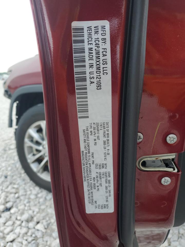 1C4PJMMXXMD121093 2021 Jeep Cherokee Latitude Lux