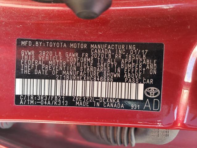 2017 TOYOTA COROLLA L - 2T1BURHEXHC846686