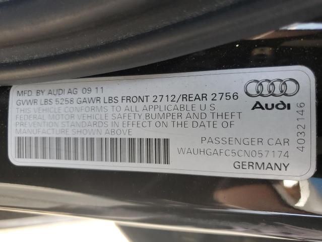 2012 Audi A6 Prestige VIN: WAUHGAFC5CN057174 Lot: 59351204