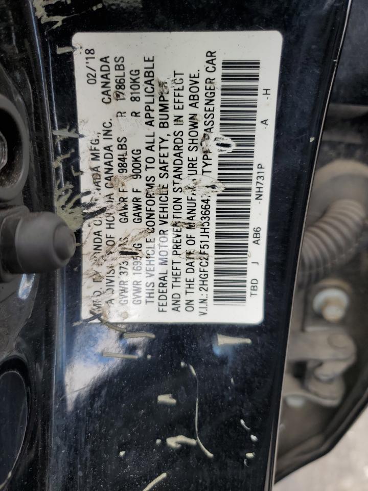 2HGFC2F51JH536647 2018 Honda Civic Lx