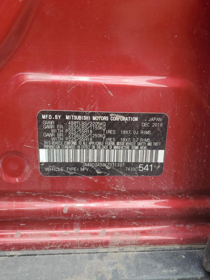 JA4AD3A33KZ031397 2019 Mitsubishi Outlander Se