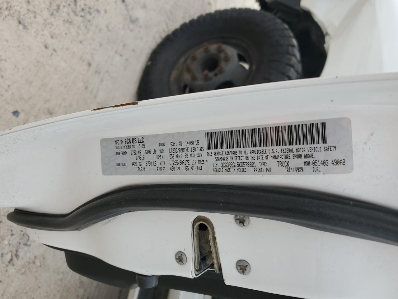 3C63RRGL5KG578821 2019 Ram 3500 Tradesman