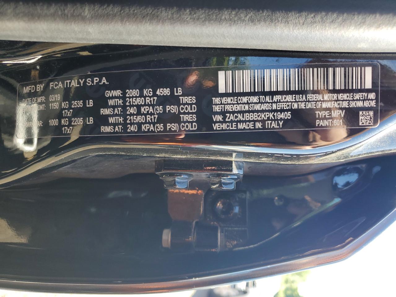 ZACNJBBB2KPK19405 2019 Jeep Renegade Latitude