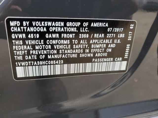 2017 Volkswagen Passat R-Line VIN: 1VWDT7A39HC085423 Lot: 57931194