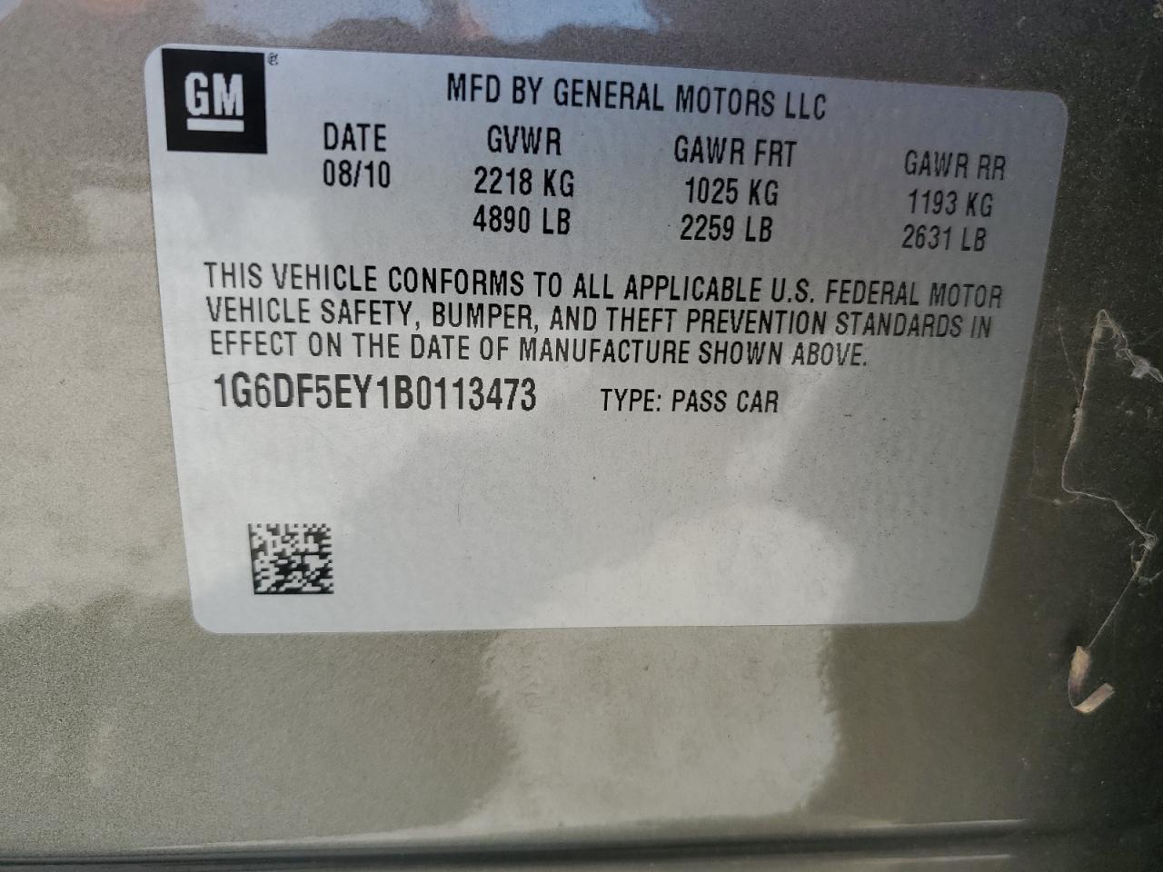 1G6DF5EY1B0113473 2011 Cadillac Cts Luxury Collection