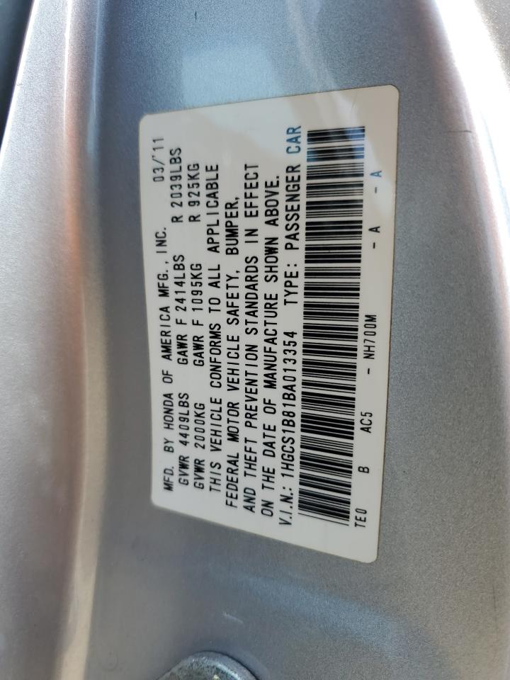 1HGCS1B81BA013354 2011 Honda Accord Exl