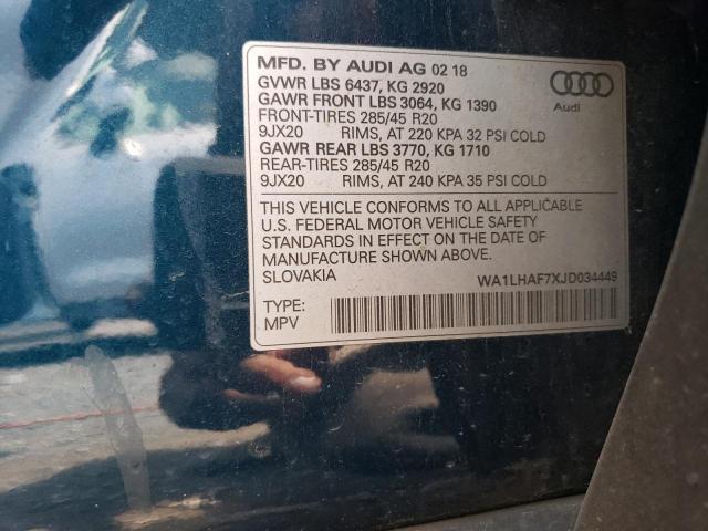 VIN WA1LHAF7XJD034449 2018 Audi Q7, Premium Plus no.13