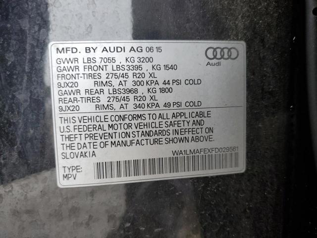 2015 Audi Q7 Tdi Premium Plus VIN: WA1LMAFEXFD029561 Lot: 62868084