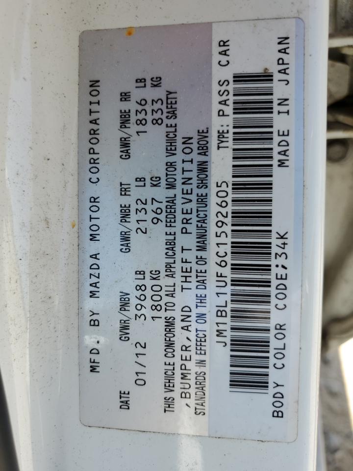 JM1BL1UF6C1592605 2012 Mazda 3 I