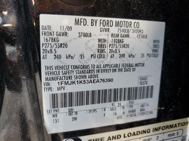 2010 Ford Expedition El Limited VIN: 1FMJK1K53AEA76390 Lot: 62849624