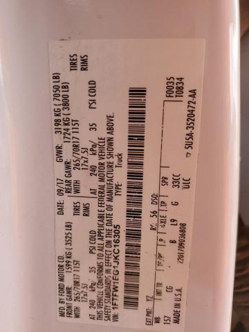 2018 Ford F150 Supercrew VIN: 1FTFW1EG1JKC16305 Lot: 61627264