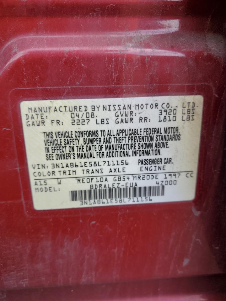 3N1AB61E58L711156 2008 Nissan Sentra 2.0
