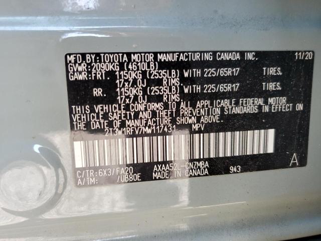 VIN 2T3W1RFV7MW117431 2021 Toyota RAV4, Xle no.13