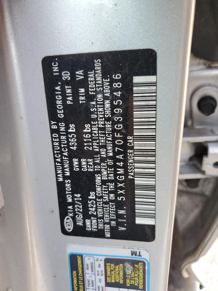 2015 Kia Optima Lx vin: 5XXGM4A70FG395486