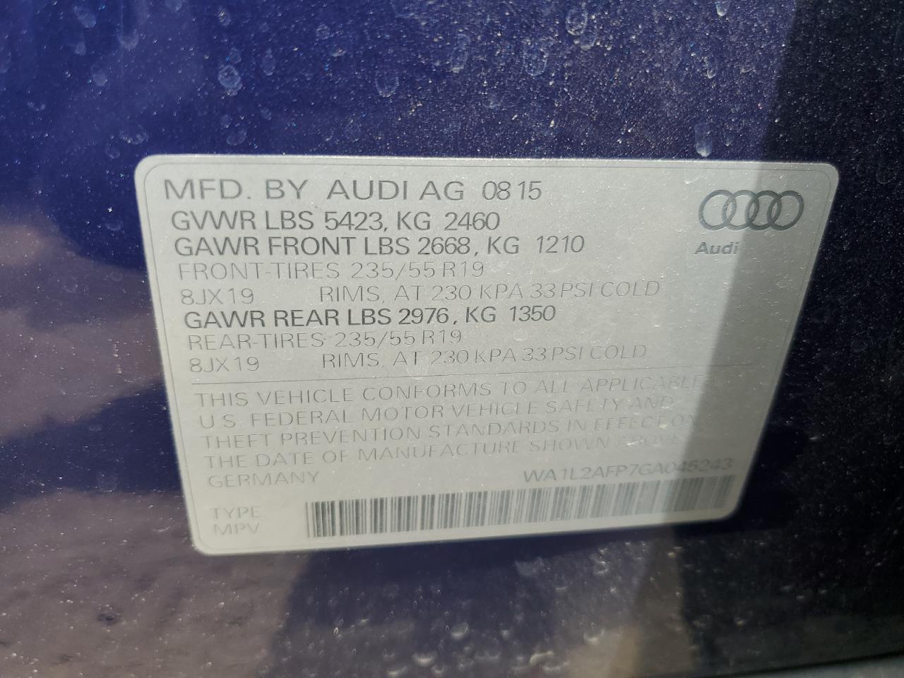 WA1L2AFP7GA045243 2016 Audi Q5 Premium Plus