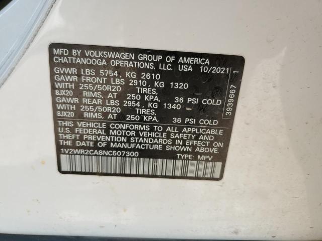 2022 VOLKSWAGEN ATLAS SE - 1V2WR2CA8NC507300