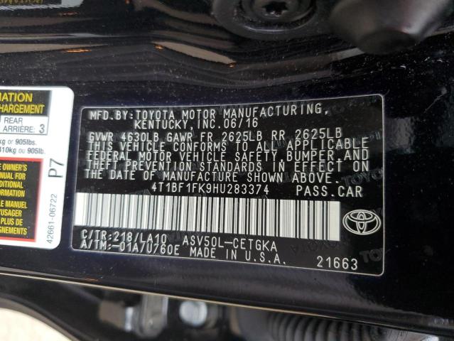 VIN 4T1BF1FK9HU283374 2017 Toyota Camry, LE no.13