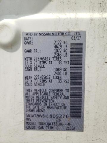 2017 NISSAN ROGUE SV - 5N1AT2MV6HC805276