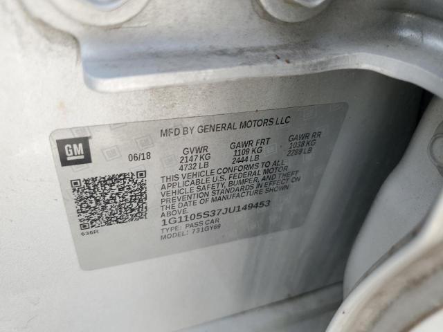 2018 Chevrolet Impala Lt VIN: 1G1105S37JU149453 Lot: 61908634