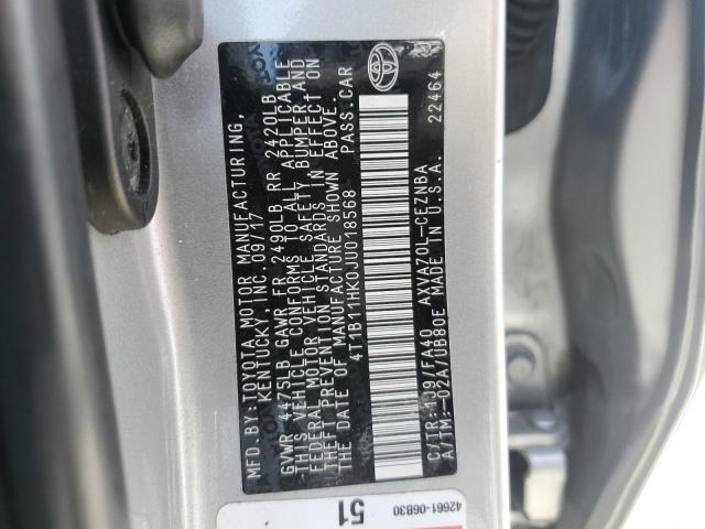 VIN 4T1B11HK0JU018568 2018 Toyota Camry, L no.13