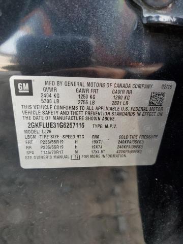 2016 GMC TERRAIN SL - 2GKFLUE31G6267116