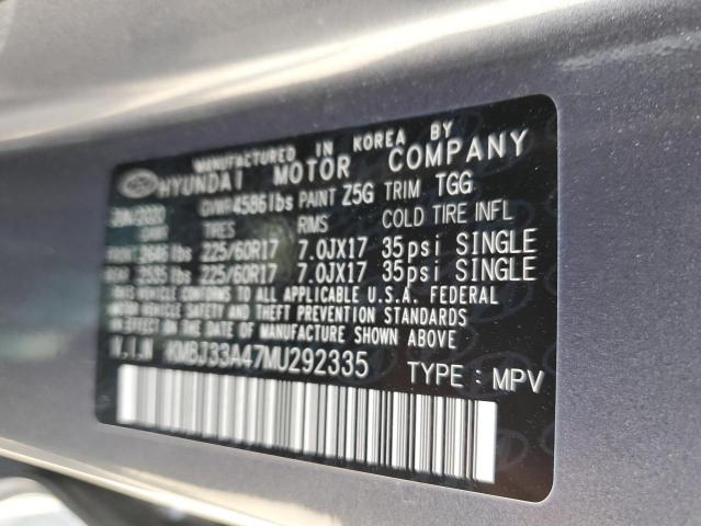 2021 HYUNDAI TUCSON LIM - KM8J33A47MU292335