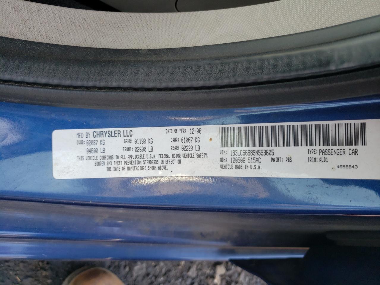 1B3LC56B89N553605 2009 Dodge Avenger Sxt