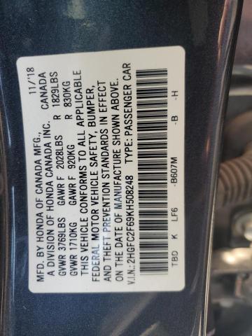 2HGFC2F69KH508248 2019 HONDA CIVIC - Image 12