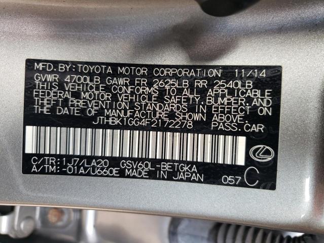 2015 LEXUS ES 350 - JTHBK1GG4F2172278