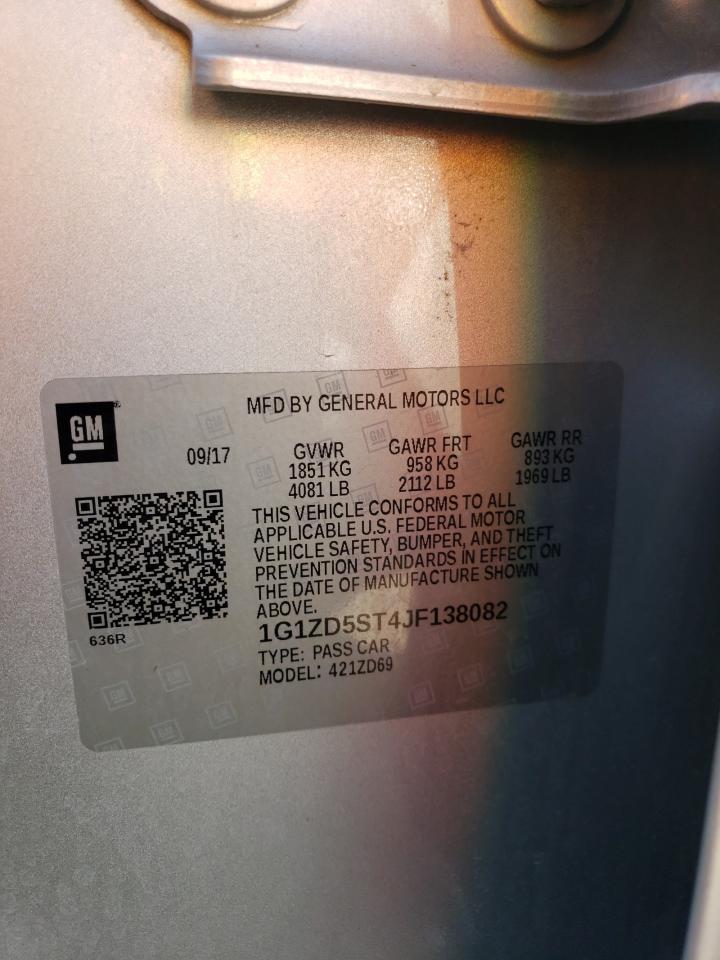 1G1ZD5ST4JF138082 2018 Chevrolet Malibu Lt