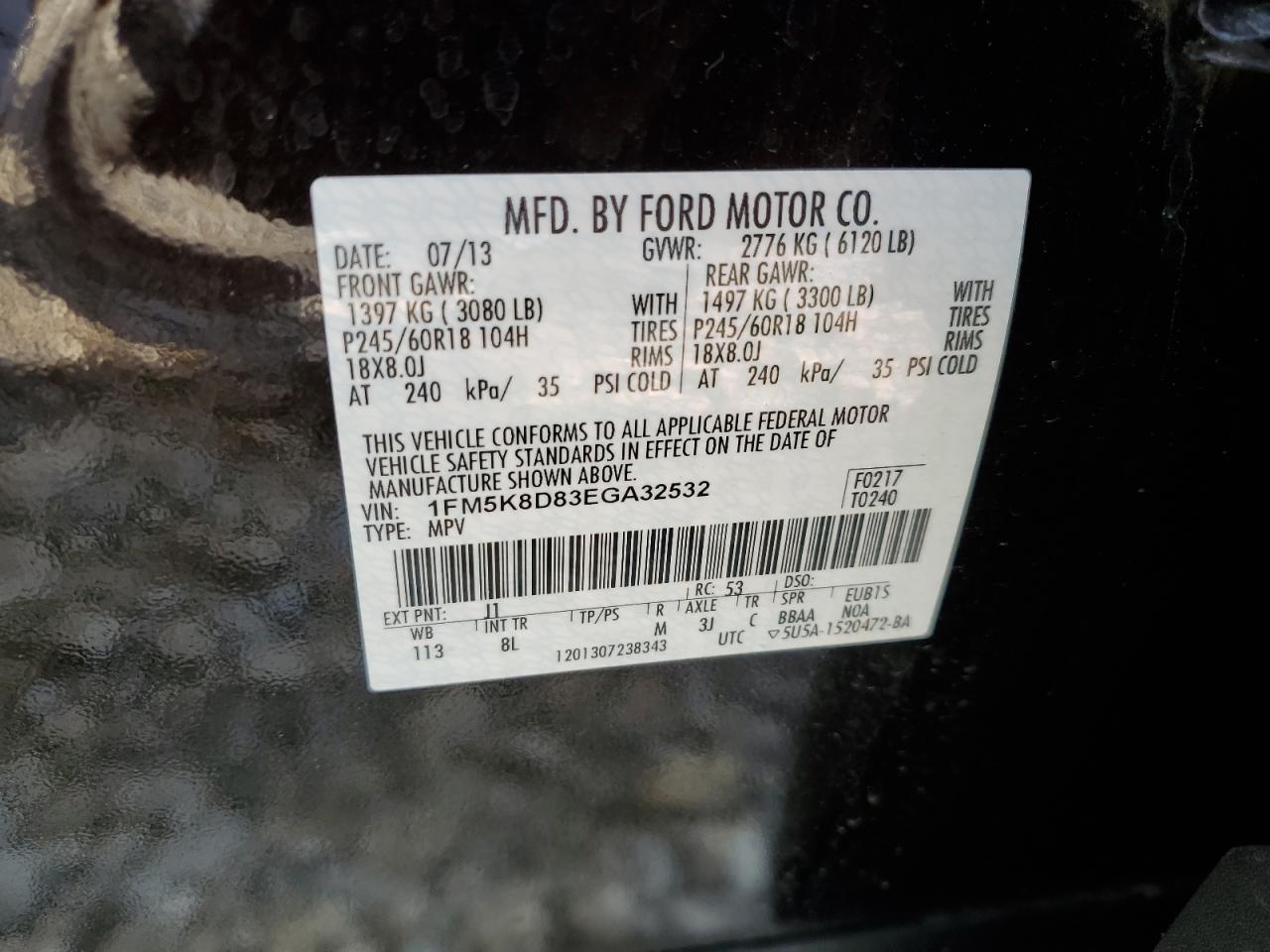 1FM5K8D83EGA32532 2014 Ford Explorer Xlt