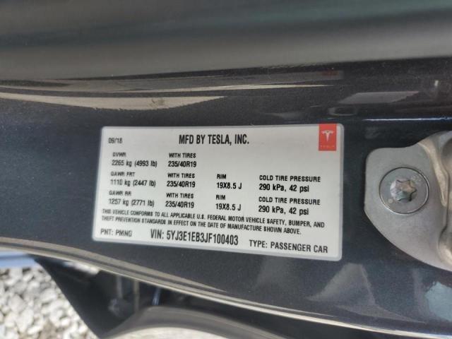 5YJ3E1EB3JF100403 2018 TESLA MODEL 3 - Image 13