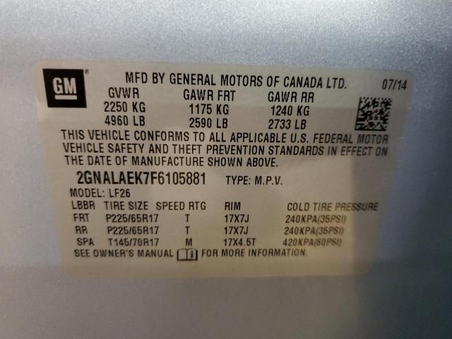 2015 Chevrolet Equinox Ls VIN: 2GNALAEK7F6105881 Lot: 61446214