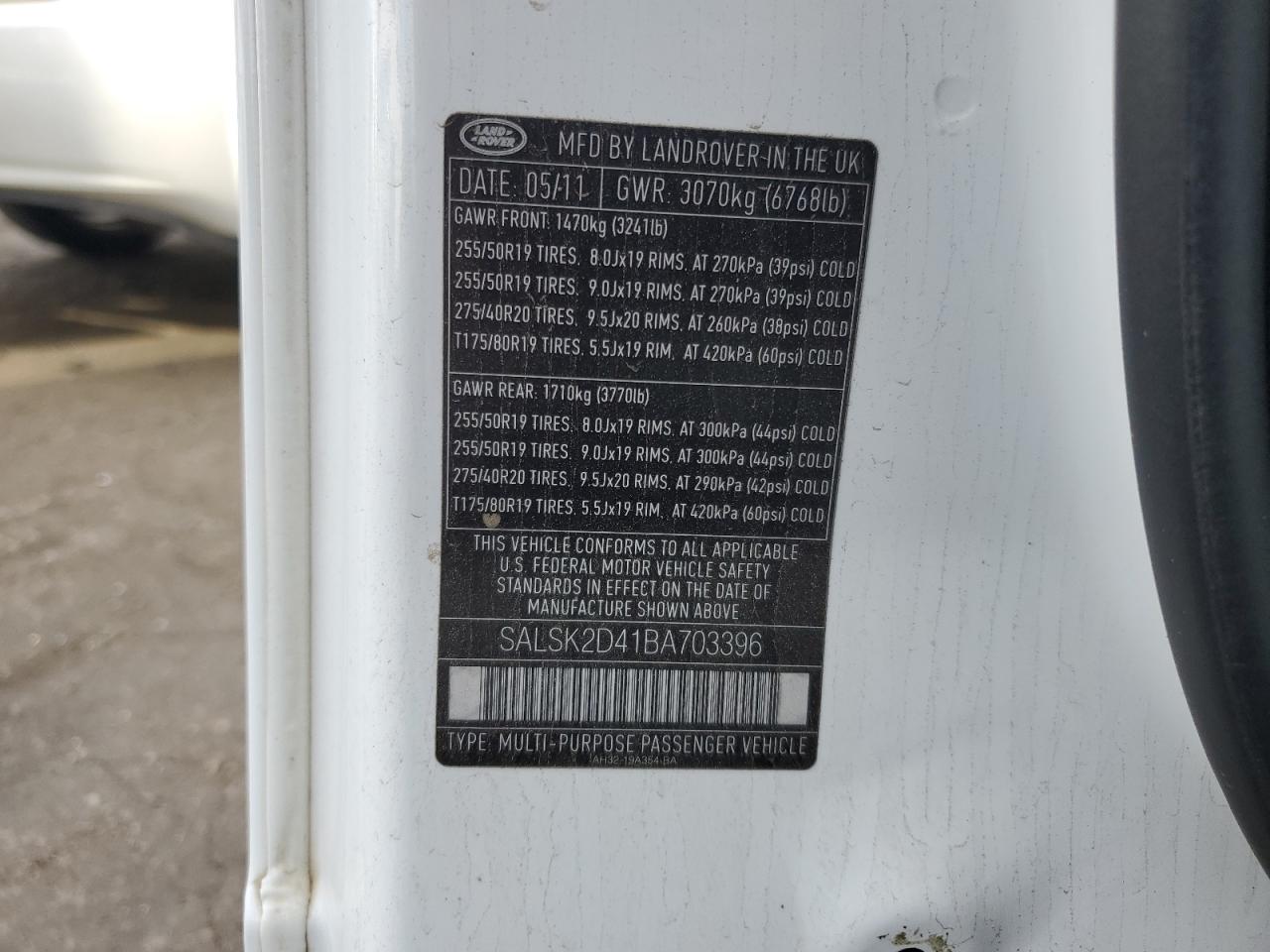 SALSK2D41BA703396 2011 Land Rover Range Rover Sport Lux