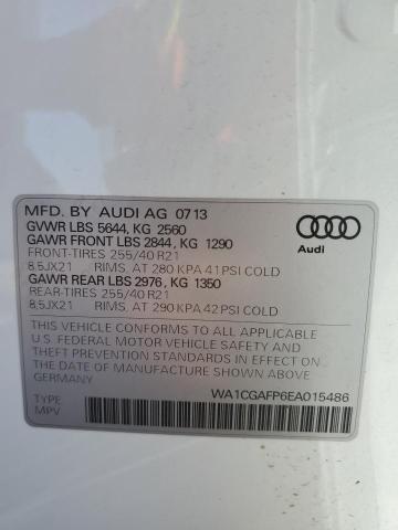 2014 Audi Sq5 Premium Plus VIN: WA1CGAFP6EA015486 Lot: 62083664