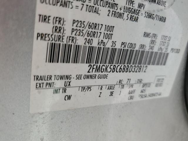 2011 Ford Flex Se VIN: 2FMGK5BC6BBD32812 Lot: 54653664