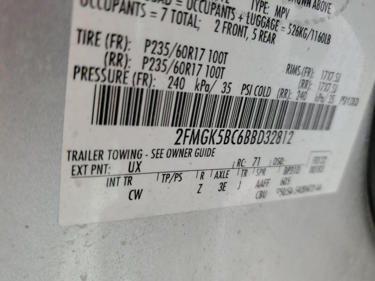 2FMGK5BC6BBD32812 2011 Ford Flex Se