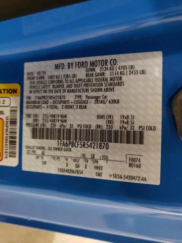 2024 FORD MUSTANG GT - 1FA6P8CF5R5421870