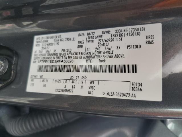 2022 FORD F150 SUPER - 1FTFW1ED3NFA58828