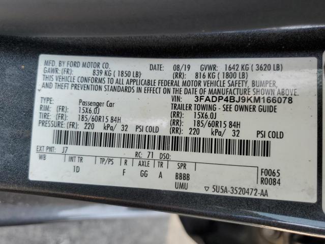 2019 FORD FIESTA SE - 3FADP4BJ9KM166078