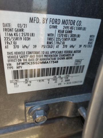 2021 FORD MUSTANG MA - 3FMTK3SS2MMA17548