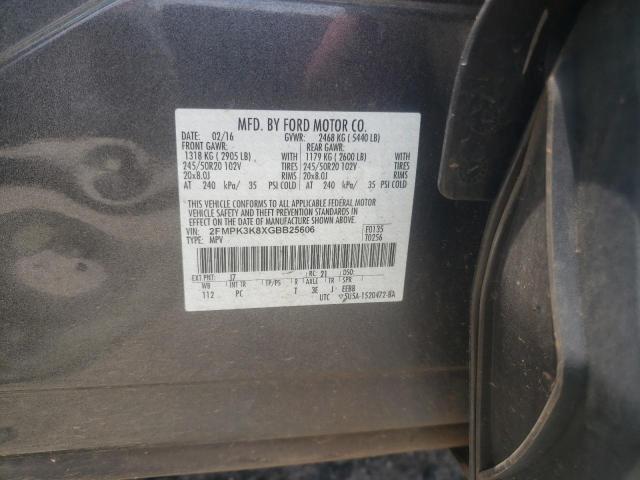 2016 Ford Edge Titanium VIN: 2FMPK3K8XGBB25606 Lot: 62017434
