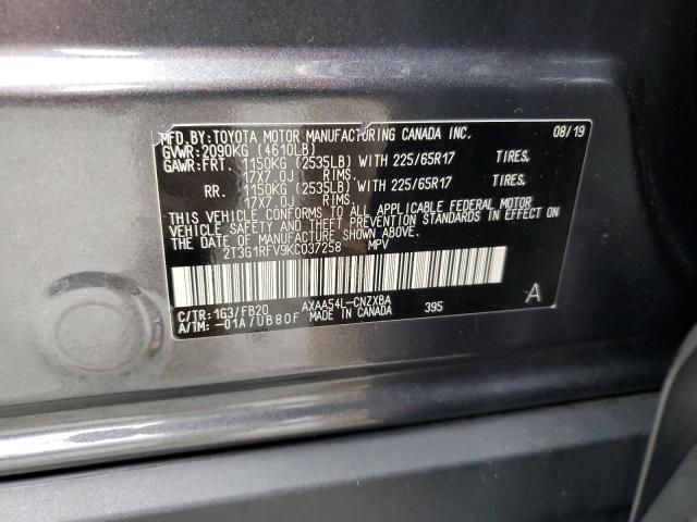 VIN 2T3G1RFV9KC037258 2019 Toyota RAV4, LE no.13